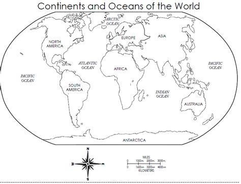 Printable World Map Rivers - World Map (Black and White) Geography ...