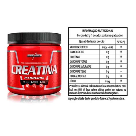 Creatina Hardcore 300g Pura Integral Médica Integralmédica Perfect Body Suplementos