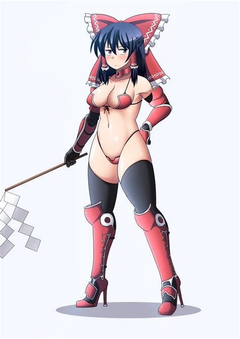 Amazon Taitaitaira Hakurei Reimu Touhou Highres Revision 1girl Armor Bikini Armor
