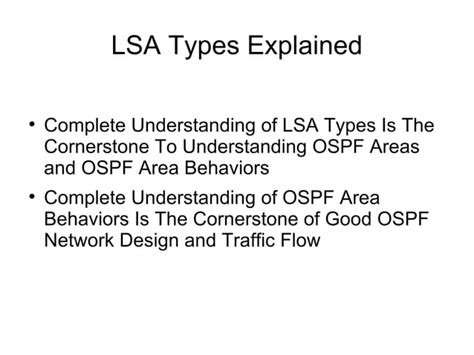 Ospf Lsa Types Explained Ppt