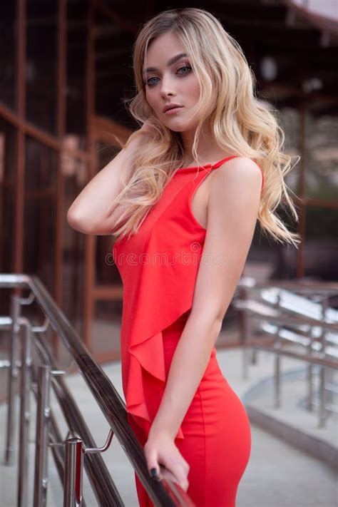 4 504 Sexy Girl Blonde Elegant Red Dress Stock Photos Free Royalty Free Stock Photos From