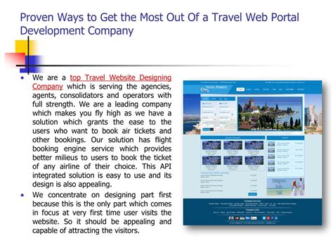 PPT - Proven Ways to Get the Most Out Of a Travel Web Portal Devel