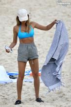 Nadia Bartel Sexy Shows Off Her Hot Figure Wearing A Hot Blue Bikini At Bondi Beach With Peter