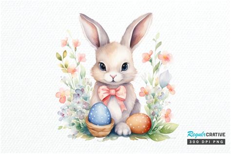 Easter Bunny Watercolor Png Clipart