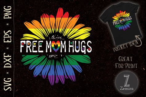 Free Mom Hug Gay Pride Lgbt Daisy Flower By Zemira Thehungryjpeg