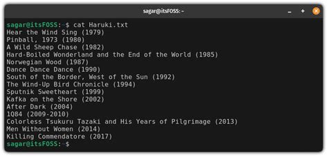 Using cat command in linux