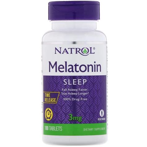 Мелатонин Time Release 3mg х100 таблетки Natrol