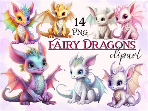 Fairy Dragon, Magic Creatures Clipart Graphic by FantasyDreamWorld