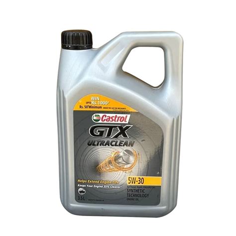 Castrol GTX Ultraclean 5W 30 Engine Oil Unit Pack Size Can Of 3 5