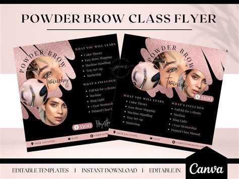 Powder Brow Couse Flyer Template Pmu Brows Flyer Template Pmu Course