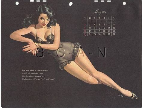 Original Vintage Semi Nude Pinup Calendar Ernest Chiriaka Lingerie May