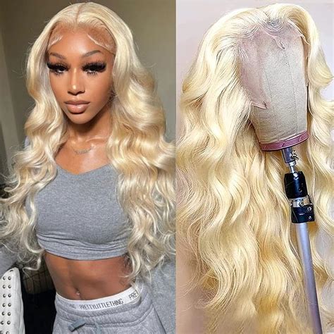 Amazon HD Lace Front Wig Human Hair Blonde Lace Front Wig Human Hair Body Wave Wig