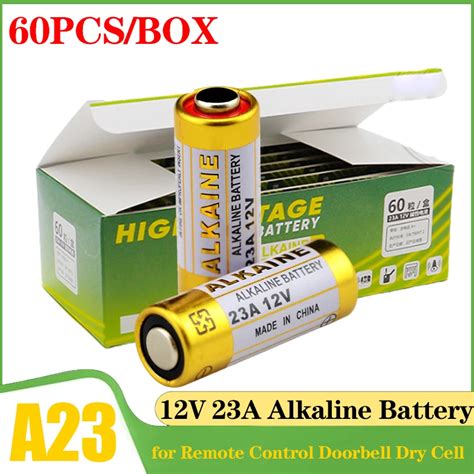 60PCS-12V-A23-Alkaline-Battery-23A-23GA-A23S-E23A-EL12-MN21-MS21-V23GA ...
