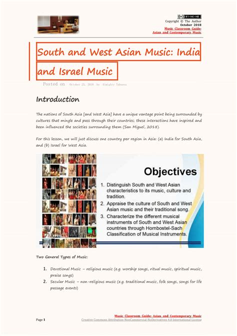 Pdf South And West Asian Music India And Israel Music
