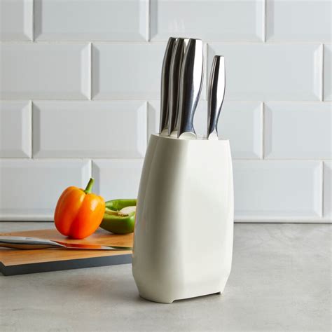 Dunelm Cream Retro Knife Block Set Cream Shopstyle Kitchen Knives