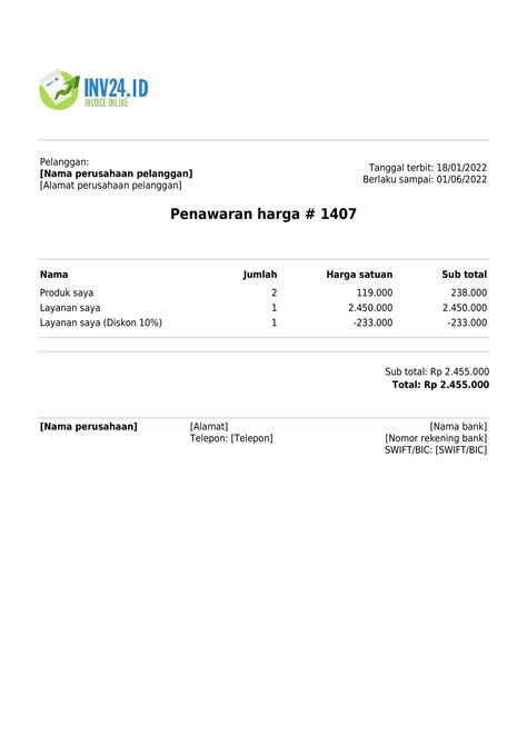 Contoh Surat Penawaran Harga Proyek Rumah Tinggal Contoh Sura Bilarasa