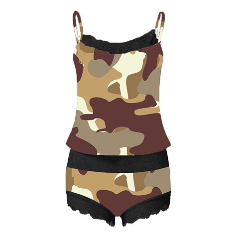 XMMSWDLA Women Pajama Sets Soft Lingerie Sleepwear Piece Cami Shorts Set V Neck Lace Nightwear