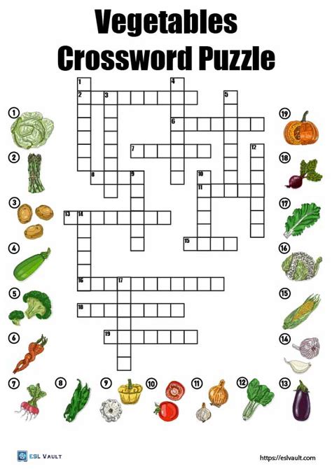 Free Fun Food Crossword Puzzles Esl Vault