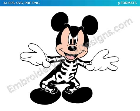 Mickey Mouse As A Skeleton Halloween Holiday Disney Character