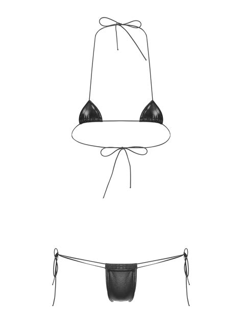 Moggemol Women S Triangle Bikini Extreme Set Mini Micro Bra G String