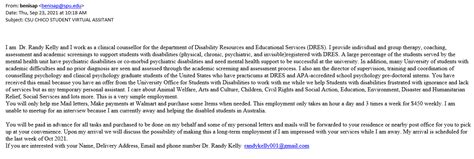Virtual Assistant Scam | California State University, Chico – ITSS