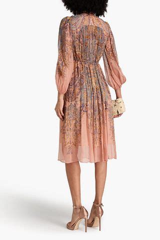 ZIMMERMANN Pussy Bow Paisley Print Silk Crepon Midi Dress THE OUTNET