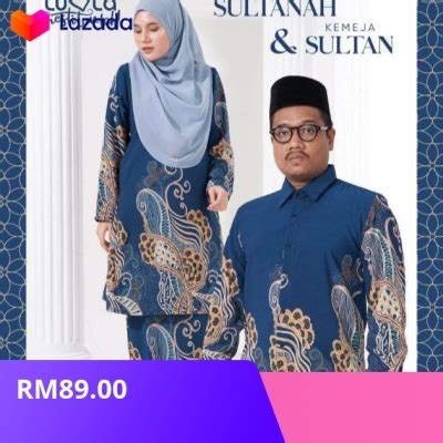 LUVLA Baju Kurung Pahang Kemeja Batik Sultanah B3 XS 5XL