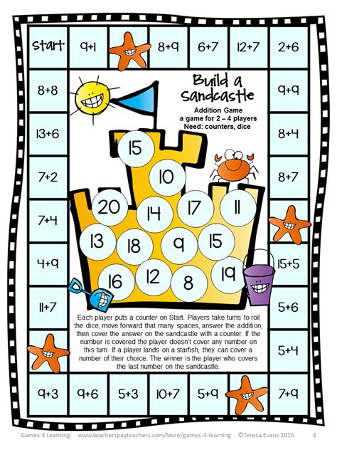 Additionboardgamesfreebies4png 793×1058 Pixels Math Board