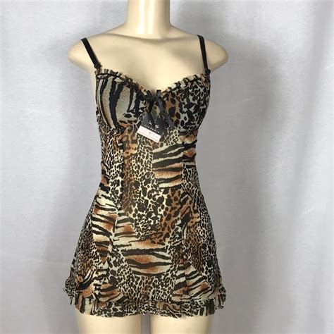 Lovely Lingerie Intimates Sleepwear Leopard Nighty Wpanty Poshmark