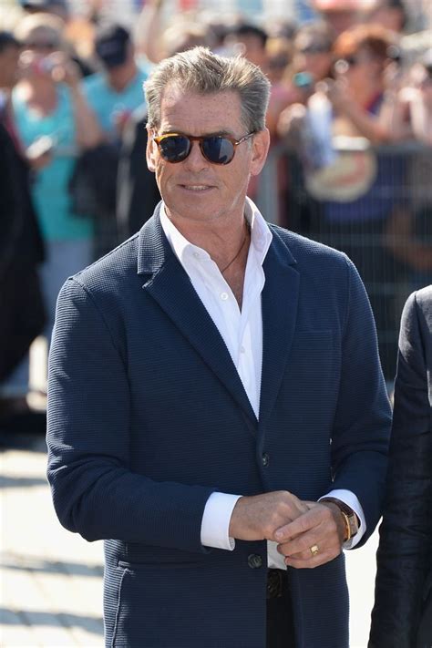 Pierce Brosnan Wearing Persol Famous Men Pierce Brosnan Mens Sunglasses