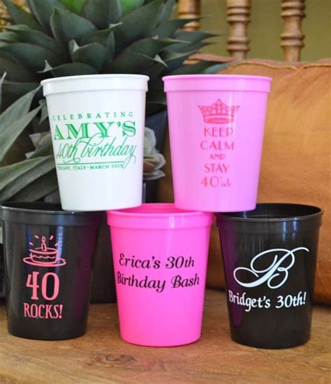 Personalized Birthday Party Cups Custom Stadium Party Cups Etsy