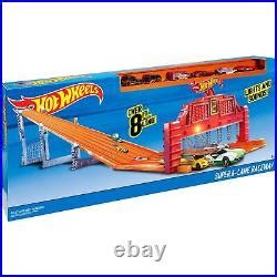 Car Track Set Hot Wheels Super Lane Raceway Track Super Race Cars Playset Set Fold Up NEW