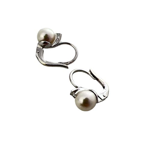 18ct White Gold Pearl And Diamond Earrings K Bassam Jewellers