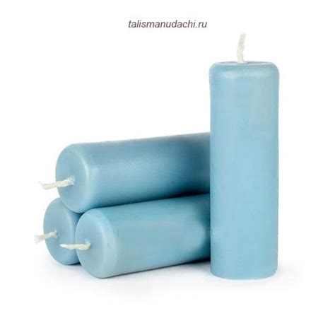 Свеча - колонна голубая (воск) | Магазин фен-шуй "Талисман Удачи"