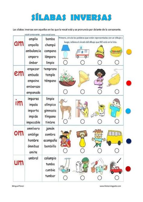 Silabas Inversas Interactive Exercise For Primer Grado Silabas