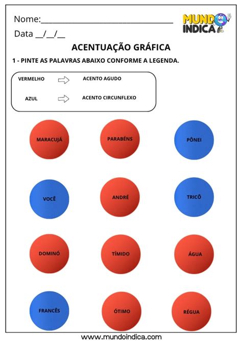 Questoes De Acentuação Grafica Para Concurso - Atividades de Português com Acentuação Gráfica para Imprimir