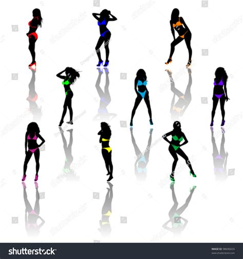 Set Women Bikini Vector Stock Vector Royalty Free 98696024