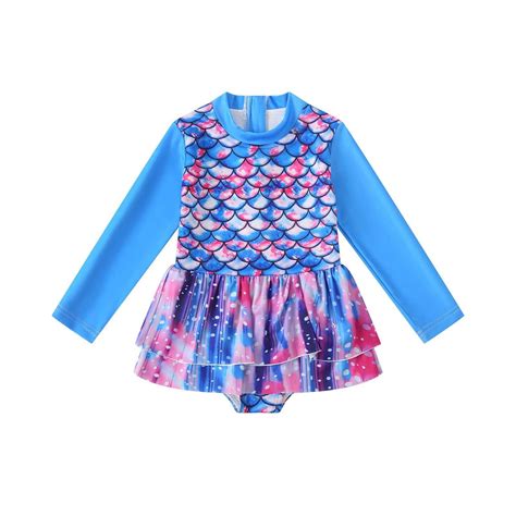 RUTAYY Girls Colorful Fish Scale Print Zip Front Bikini Skirt