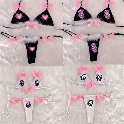 Y2k Bikini Seksi Bikini Lolita Bikini Yay Bikini Sevimli Bikini Vintage Bikini Kawaii Bikini