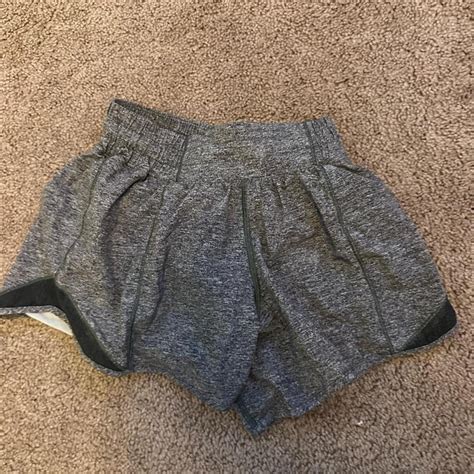 Grey Lululemon Hotty Hot Shorts 4 Inch Depop