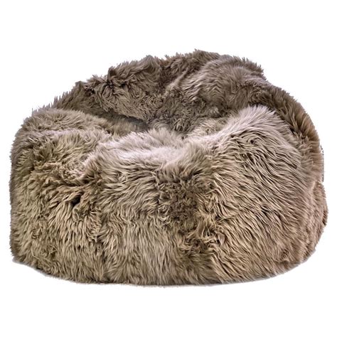 Black Large Sheepskin Bean Bag Cover Merino Sheepskin Made In