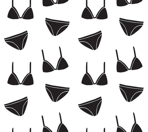 Premium Vector Seamless Pattern Of Hand Drawn Female Swim Suit Bikini