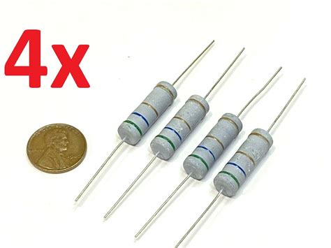4 Pack .47ohm R47 Metal Oxide Film Resistor 5W 5 Watt ±5% Tolerance 4x ...