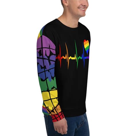 Unisex LGBTQ Rainbow Sweatshirt Lgbtq Rainbow Pride Gay Lesbian Clothes Pride Fall Winter