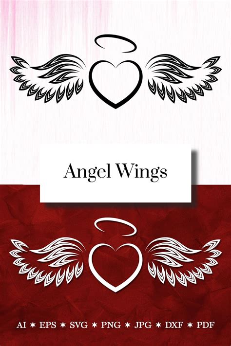 Angel Wings Svg Heart With Angel Wings Svg Memorial Svg Description The