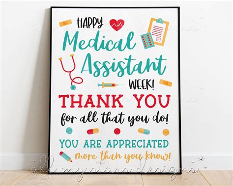 PRINTABLE Happy Medical Assistant Week Thank You for All That - Etsy
