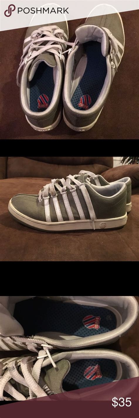 K Swiss Womens Gray Canvas K Swiss Sneakers K Swiss Shoes