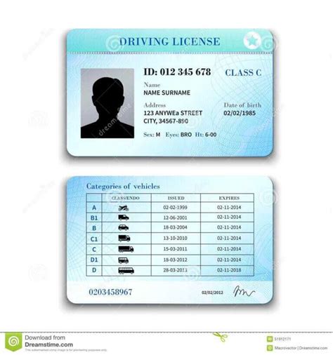 Printable Blank Drivers License Template