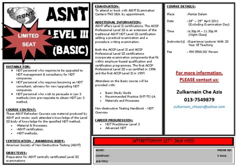 Asnt Level Iii Nondestructive Testing Certification