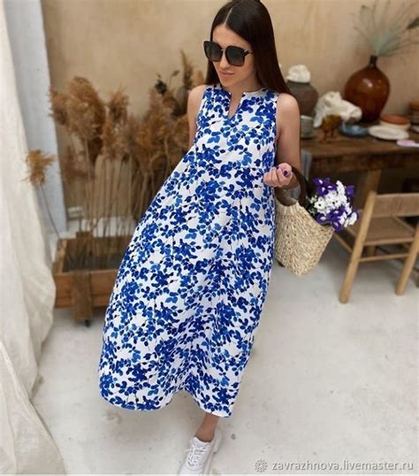 Платье летнее в пол "Листочки" в интернет-магазине на Ярмарке Мастеров ...